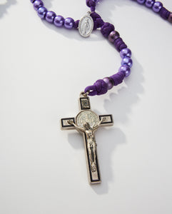 HANDMADE CUSTOM ROSARY BEADS OR A CROWN OF ROSES BEADS AND 100 COLORIZED GREEN SCAPULAR