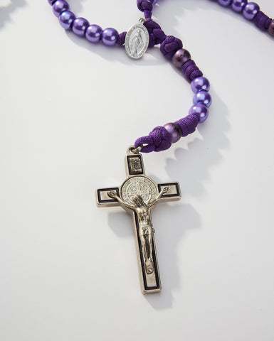 HANDMADE CUSTOM ROSARY BEADS OR A CROWN OF ROSES BEADS AND 100 COLORIZED GREEN SCAPULAR